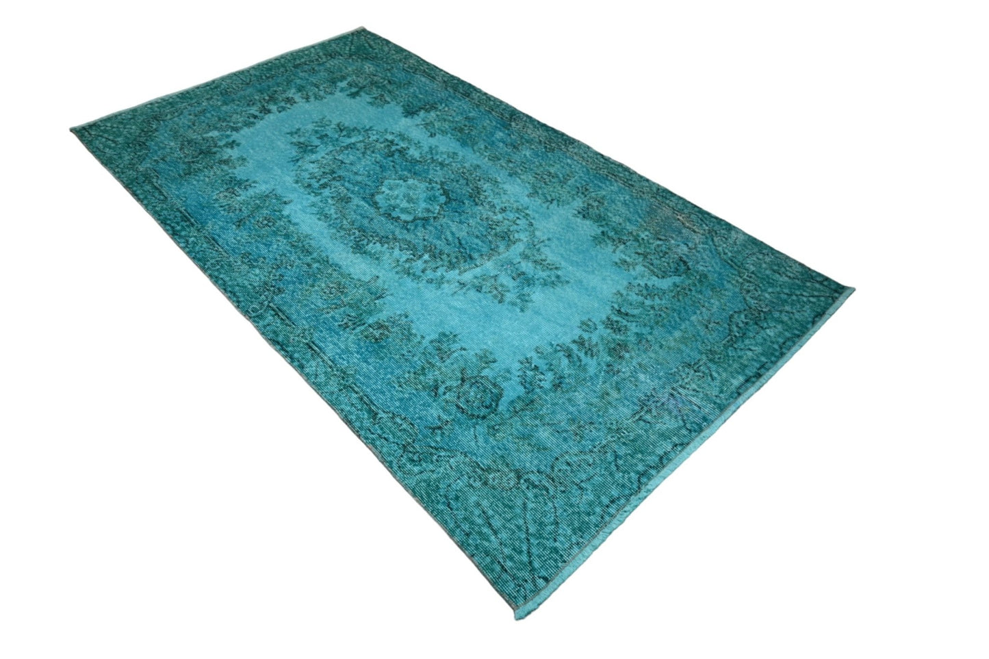 Turquoise vintage vloerkleed - F213 - Lavinta