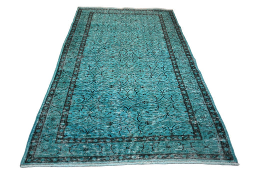 Turquoise vintage vloerkleed - F227 - Lavinta