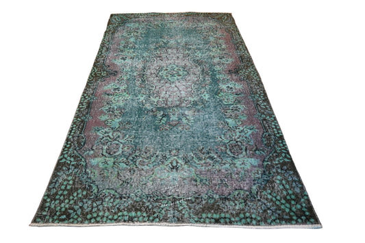 Turquoise vintage vloerkleed - F231 - Lavinta