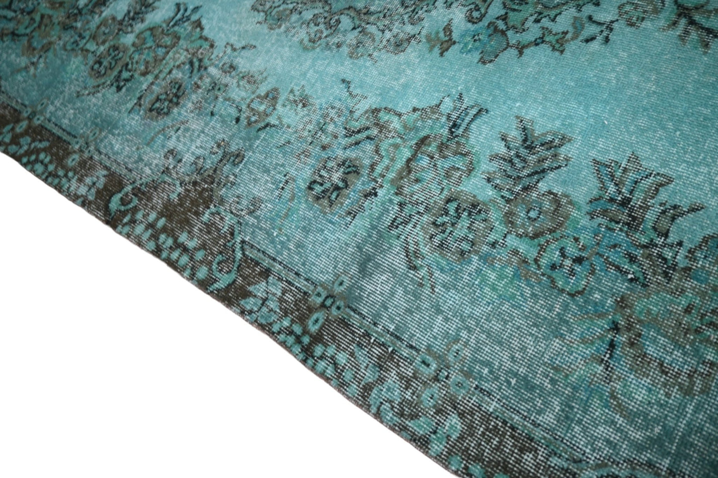 Turquoise vintage vloerkleed - F274 - Lavinta