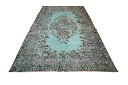 Turquoise vintage vloerkleed - F277 - Lavinta