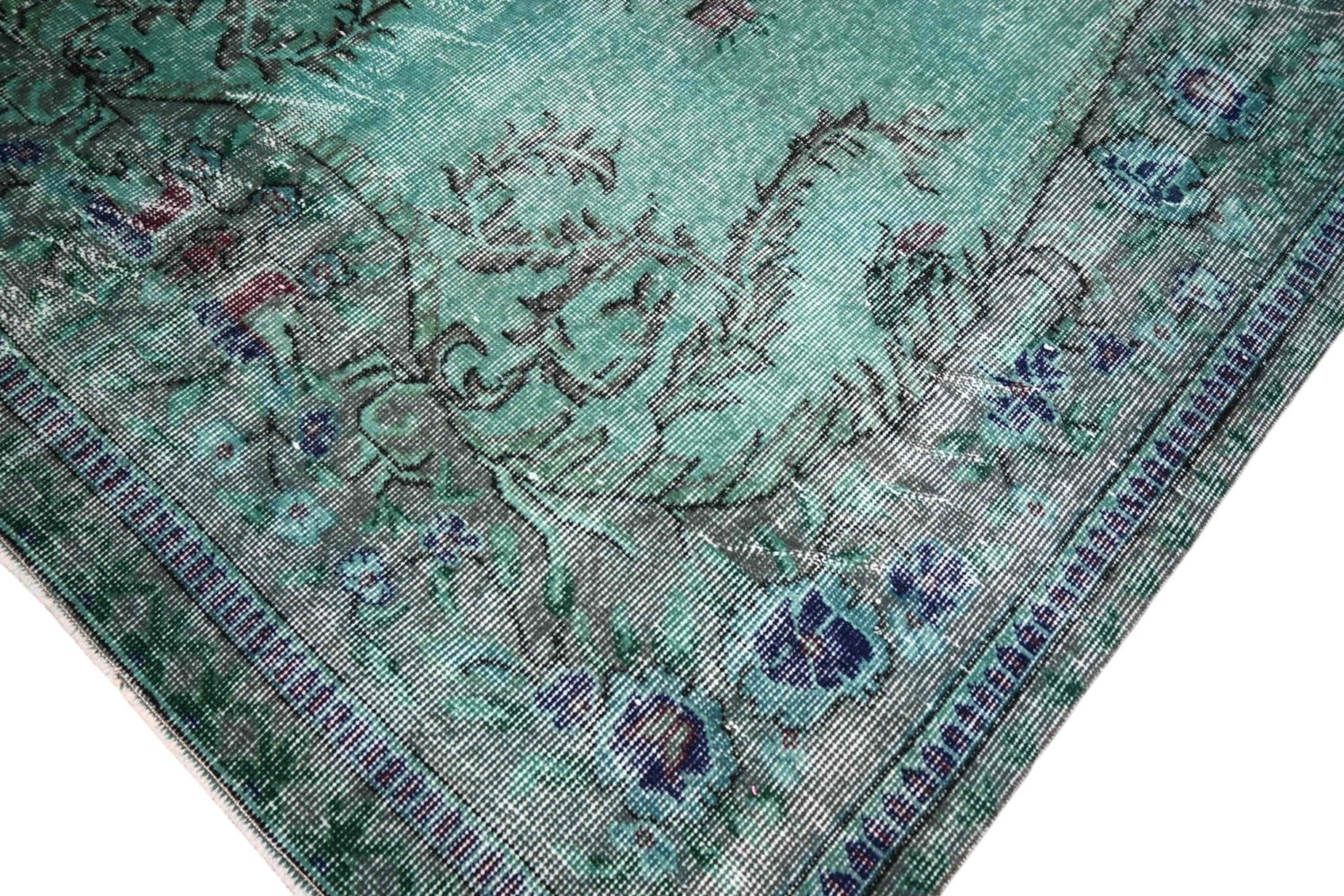 Turquoise vintage vloerkleed - F382 - Lavinta