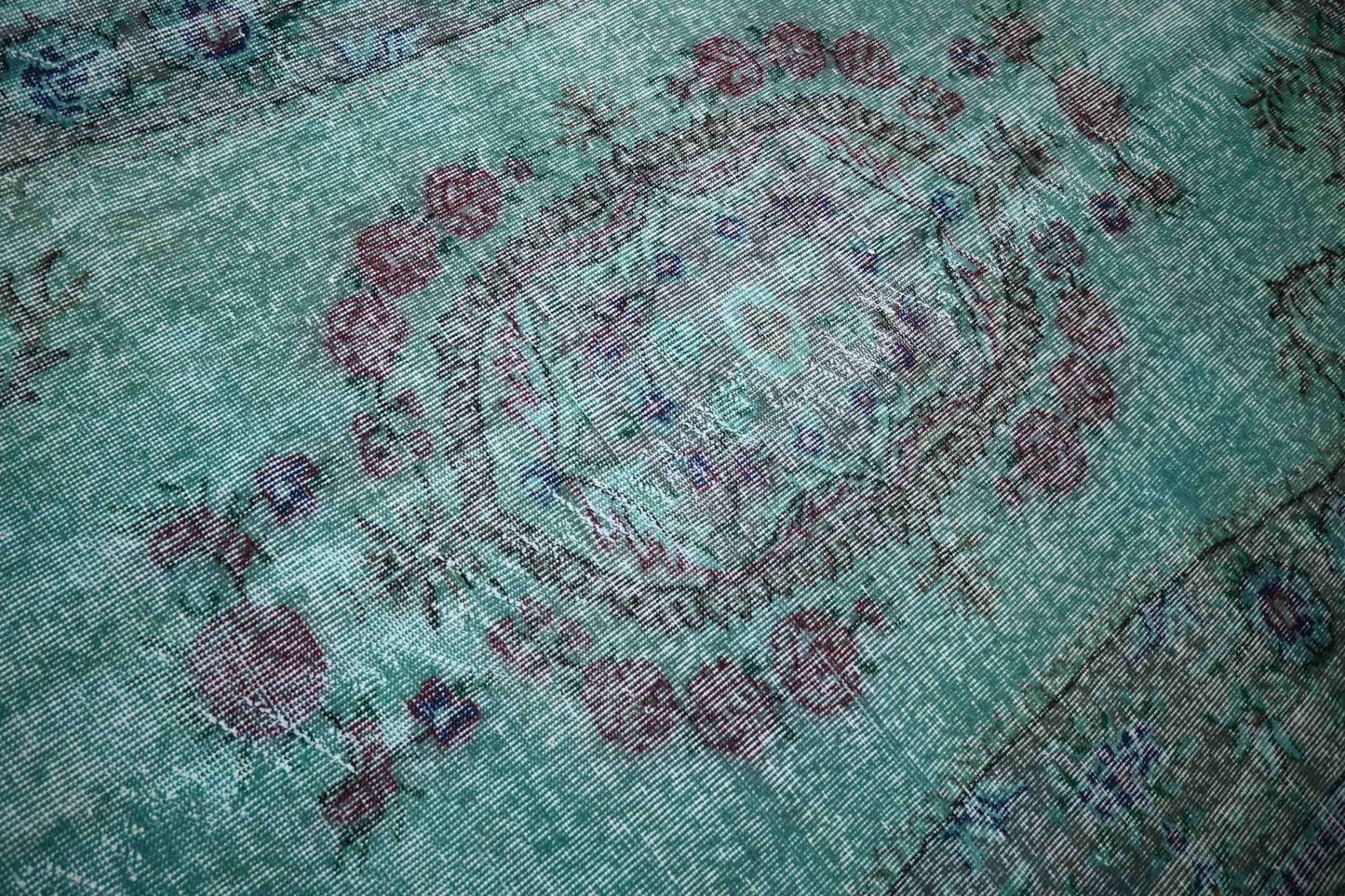 Turquoise vintage vloerkleed - F382 - Lavinta