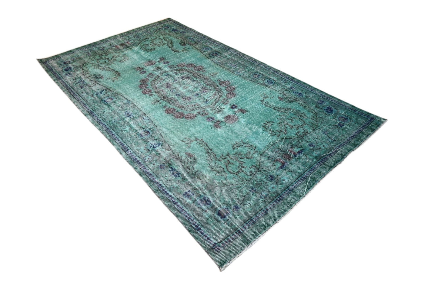 Turquoise vintage vloerkleed - F382 - Lavinta