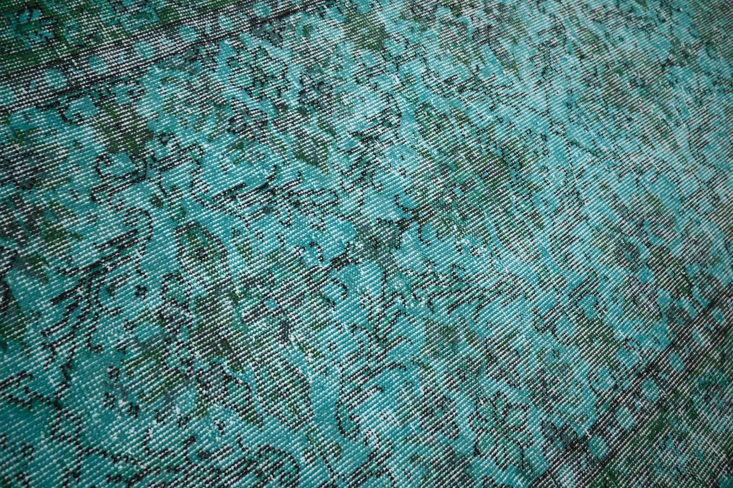 Turquoise vintage vloerkleed - F384 - Lavinta