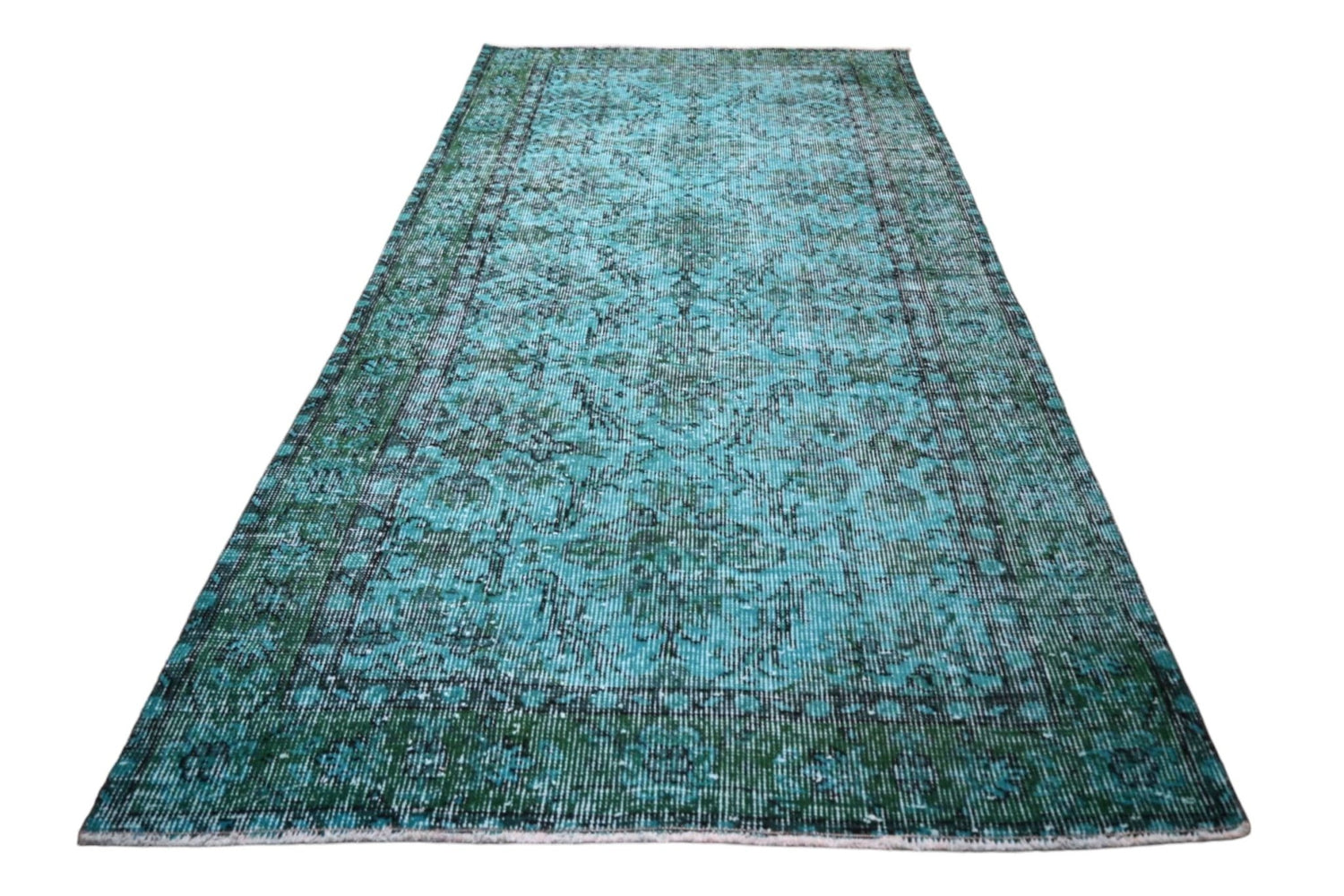 Turquoise vintage vloerkleed - F384 - Lavinta