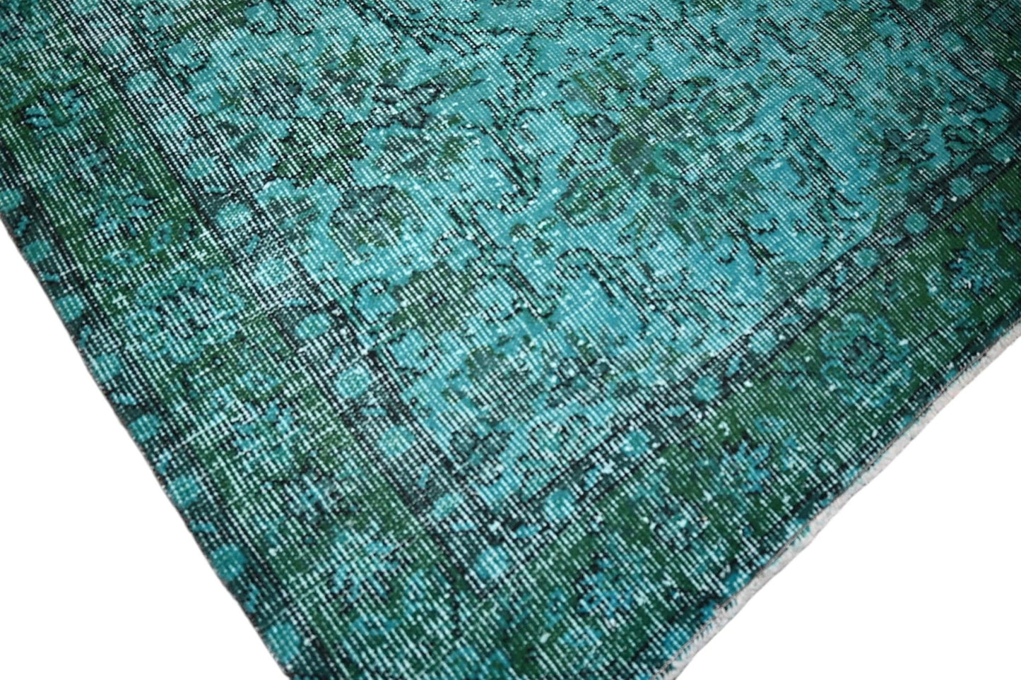 Turquoise vintage vloerkleed - F384 - Lavinta