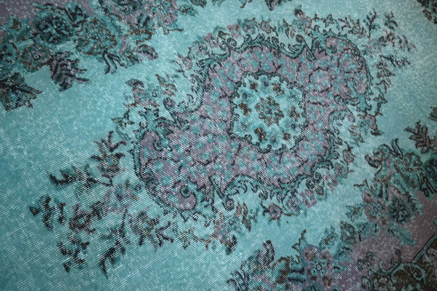 Turquoise vintage vloerkleed - F432 - Lavinta