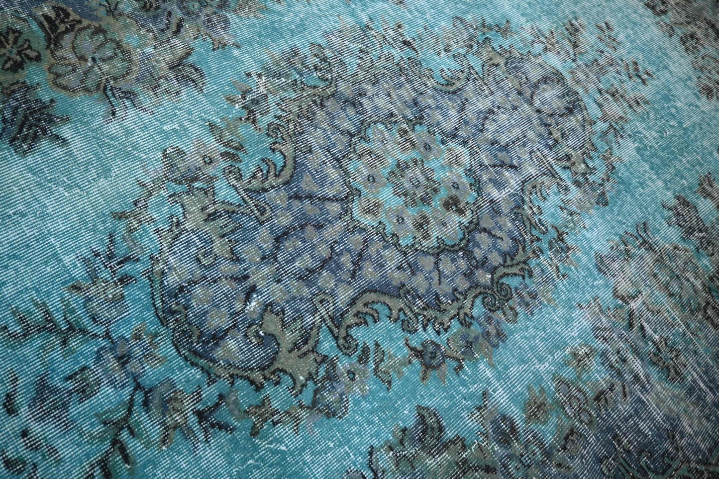 Turquoise vintage vloerkleed - F434 - Lavinta