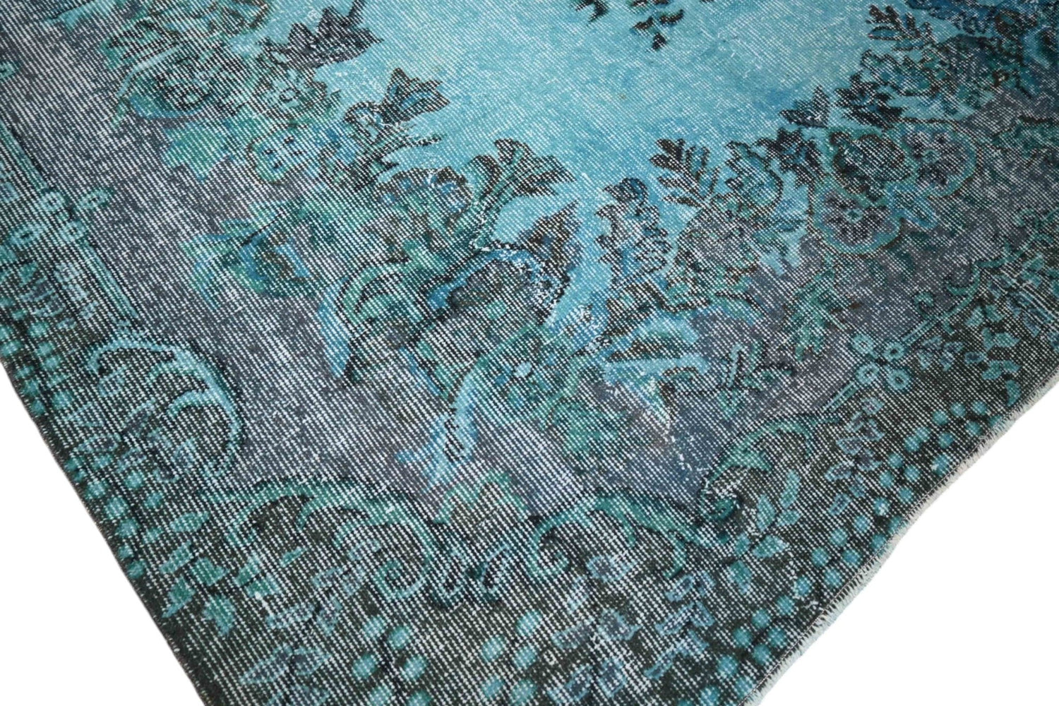 Turquoise vintage vloerkleed - F436 - Lavinta