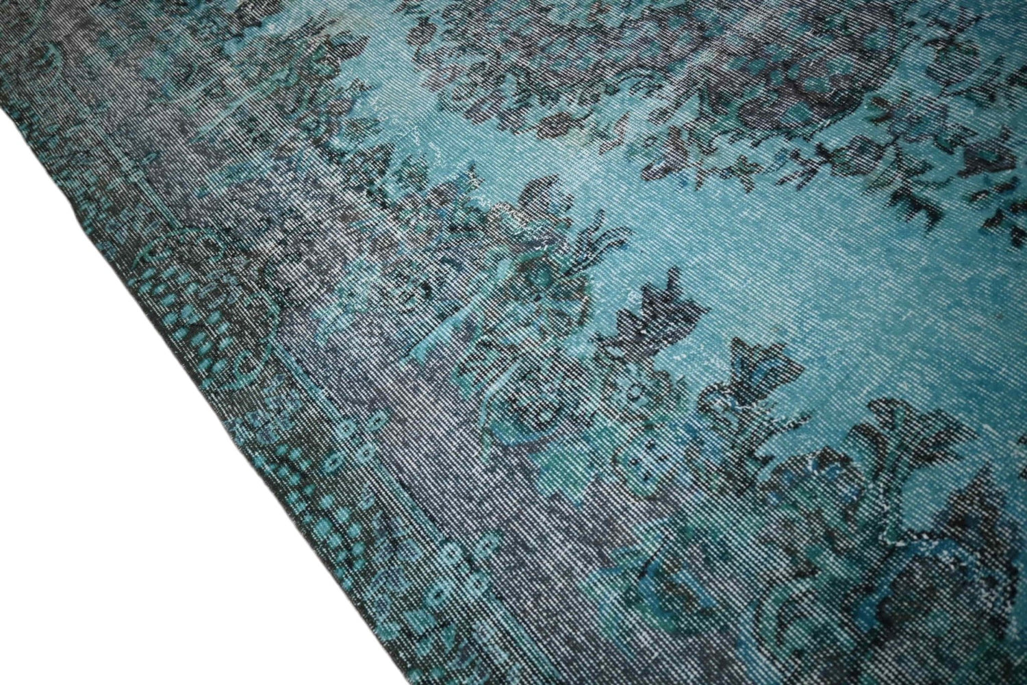 Turquoise vintage vloerkleed - F436 - Lavinta