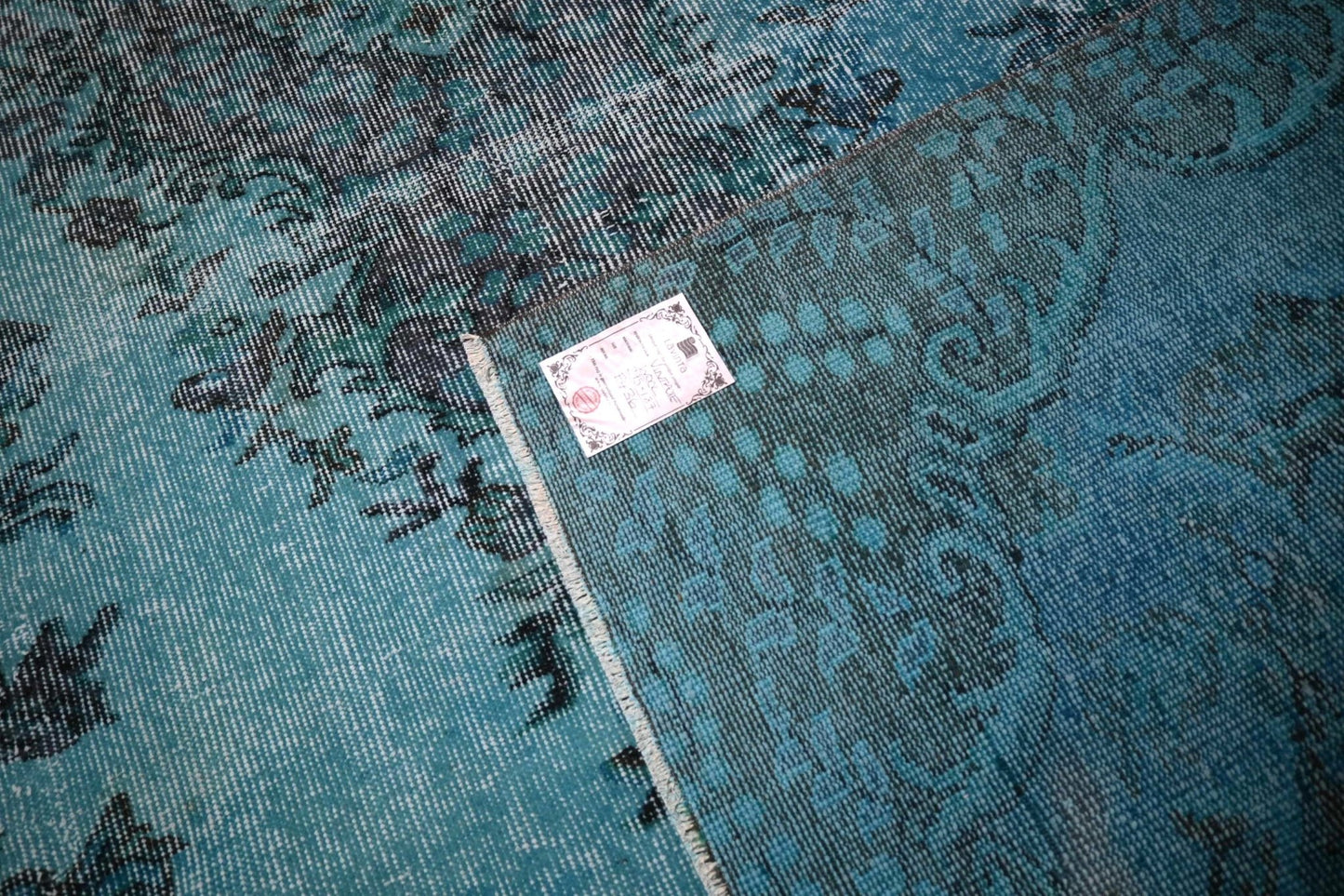 Turquoise vintage vloerkleed - F436 - Lavinta