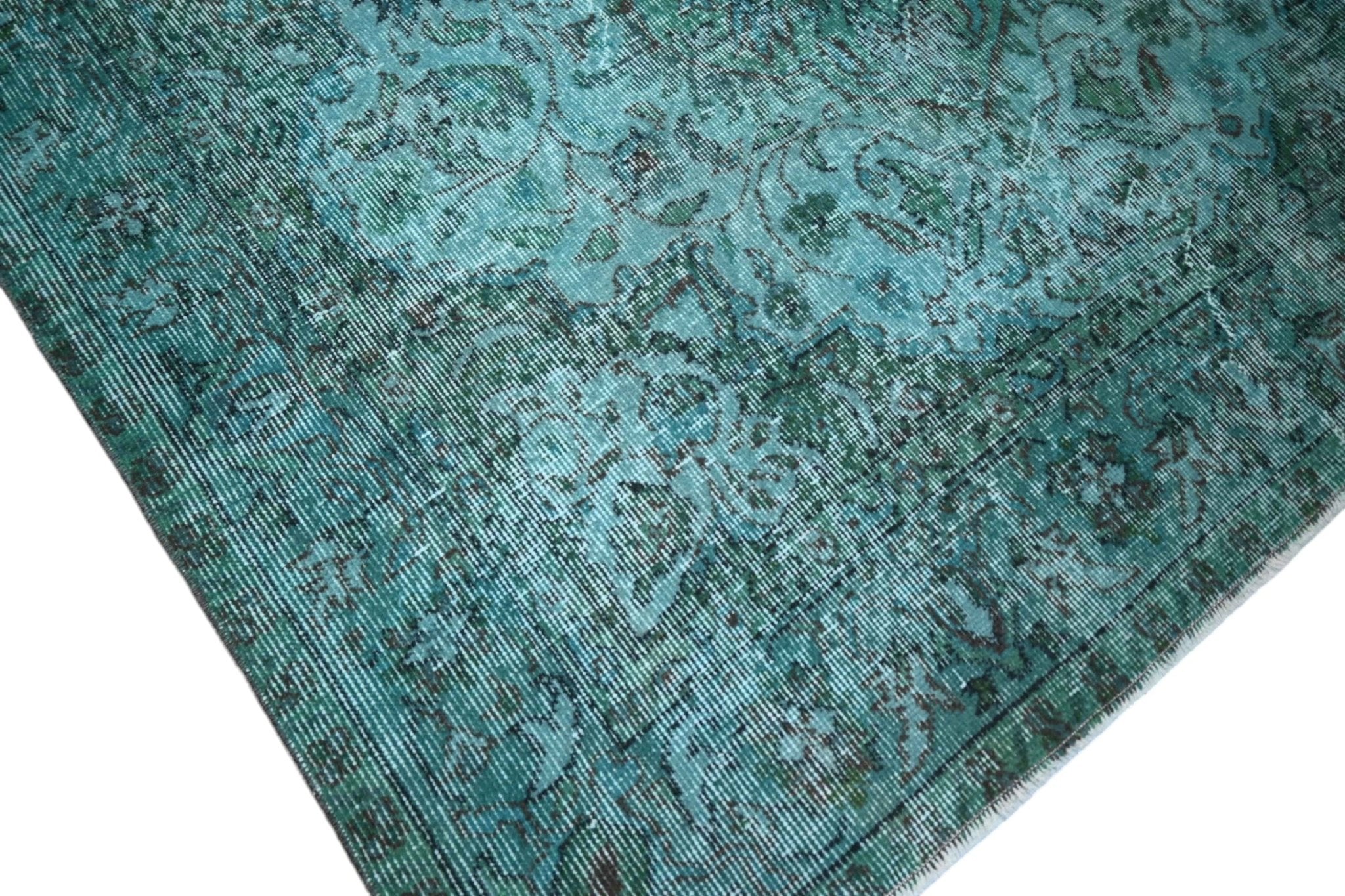 Turquoise vintage vloerkleed - F438 - Lavinta