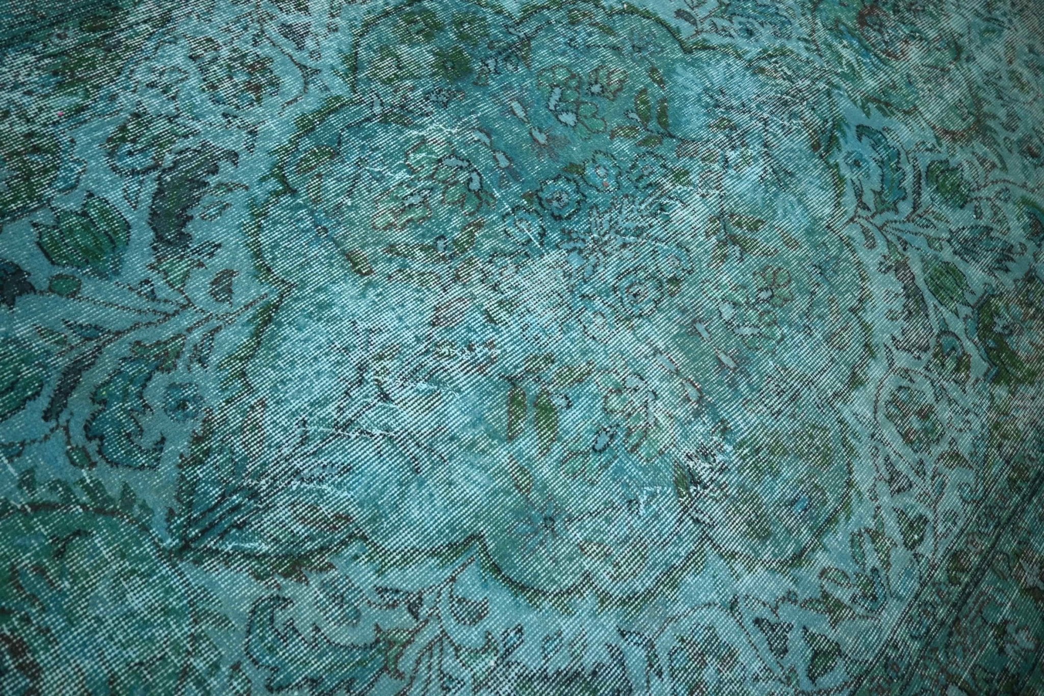 Turquoise vintage vloerkleed - F438 - Lavinta