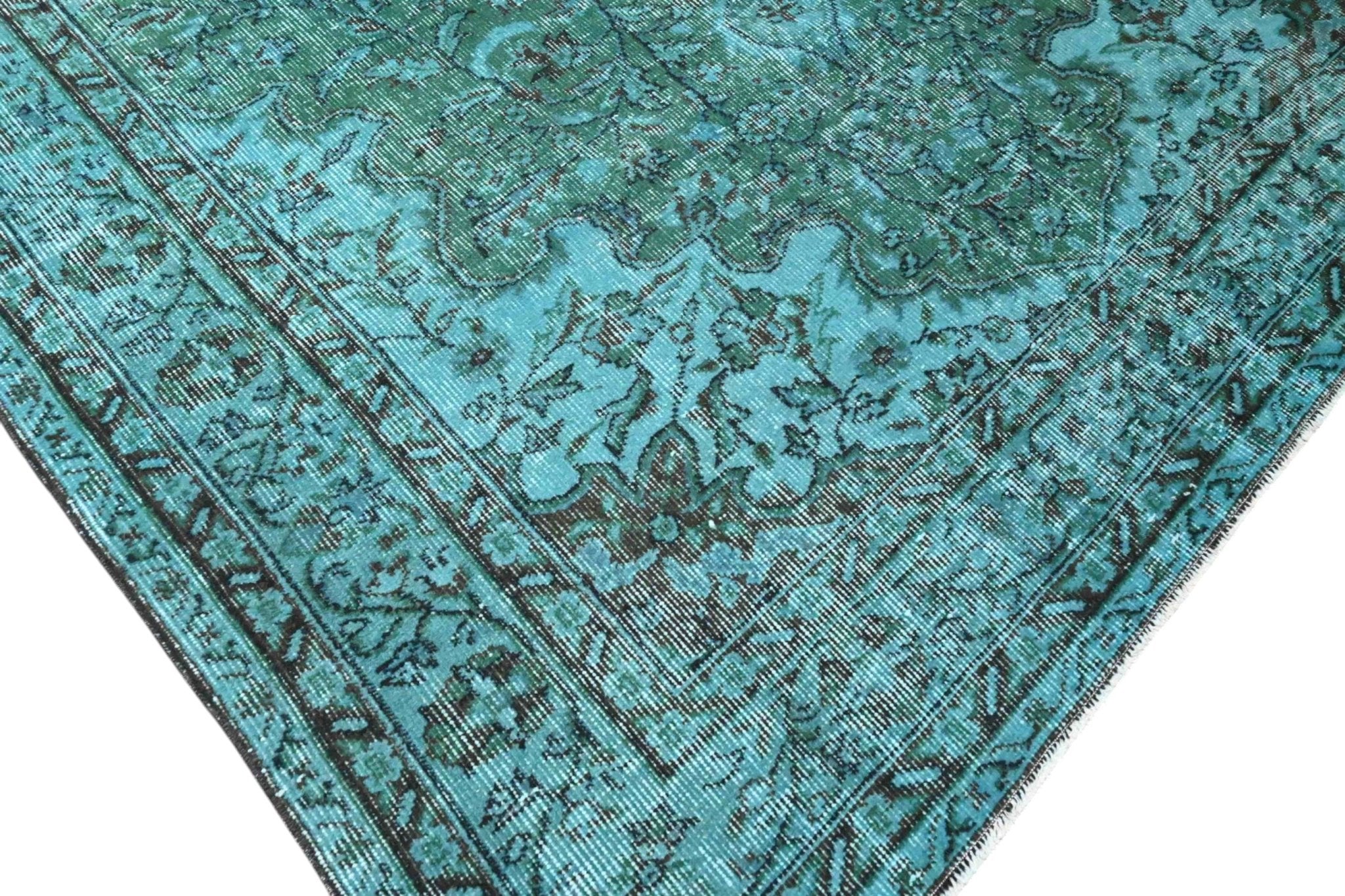 Turquoise vintage vloerkleed - F542 - Lavinta