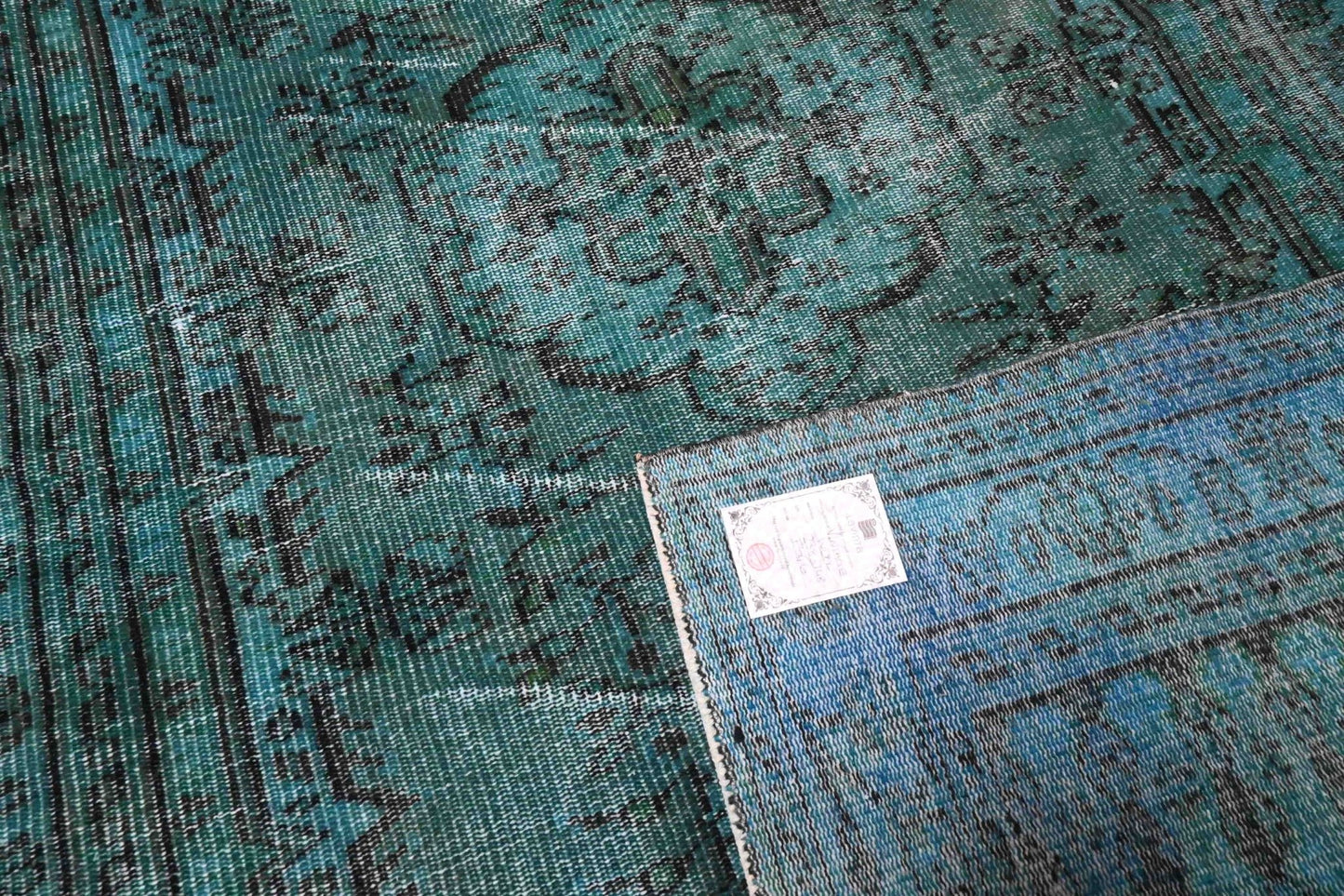 Turquoise vintage vloerkleed - F546 - Lavinta