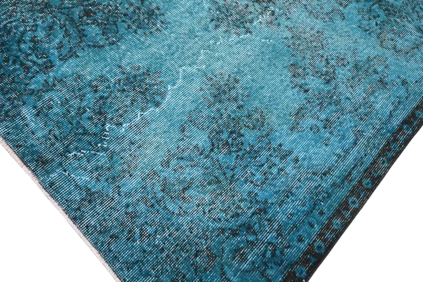 Turquoise vintage vloerkleed - F549 - Lavinta