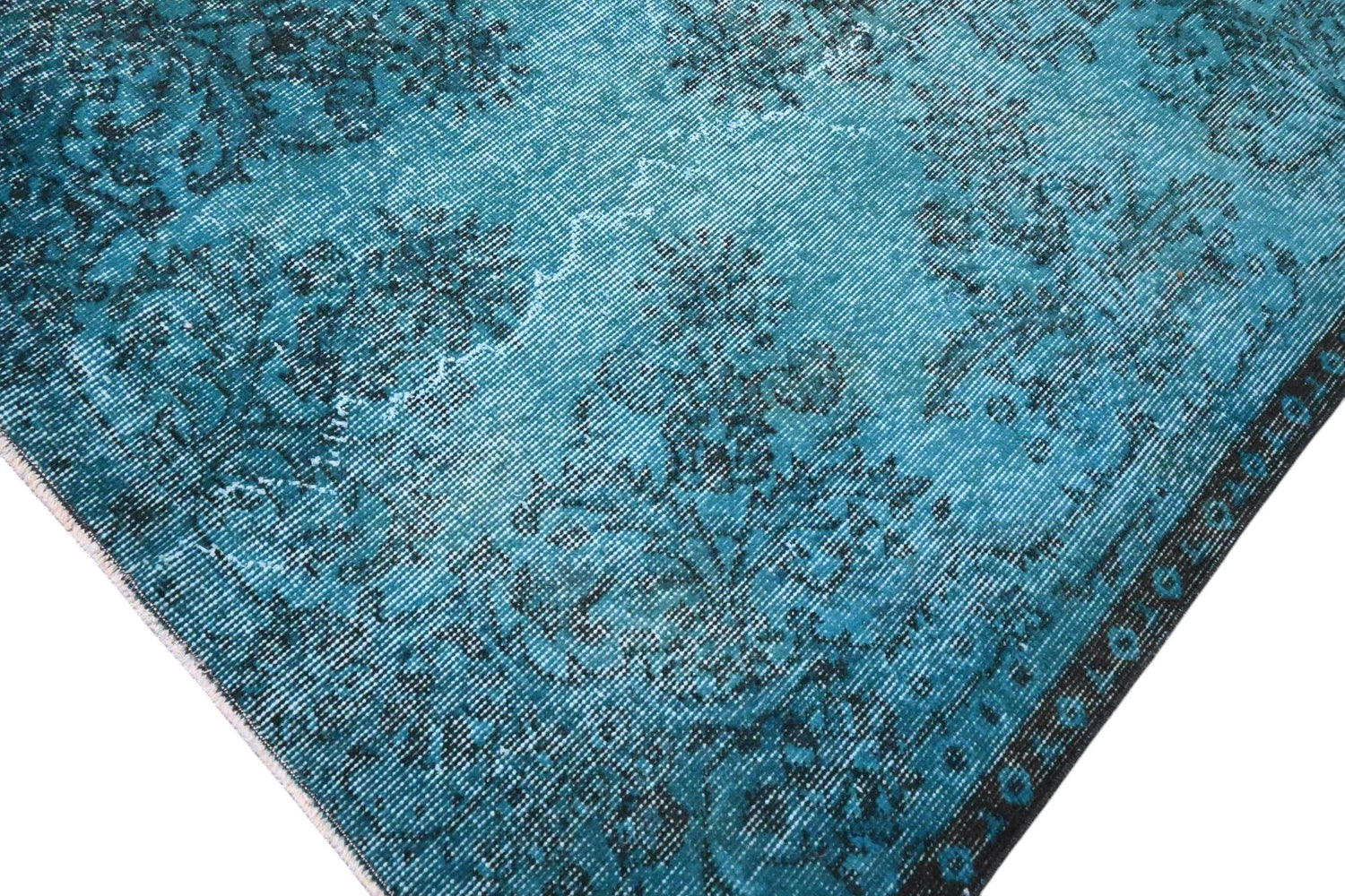 Turquoise vintage vloerkleed - F549 - Lavinta