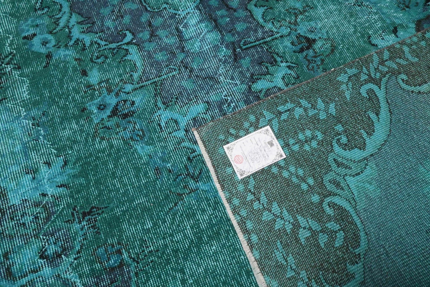 Turquoise vintage vloerkleed - F554 - Lavinta