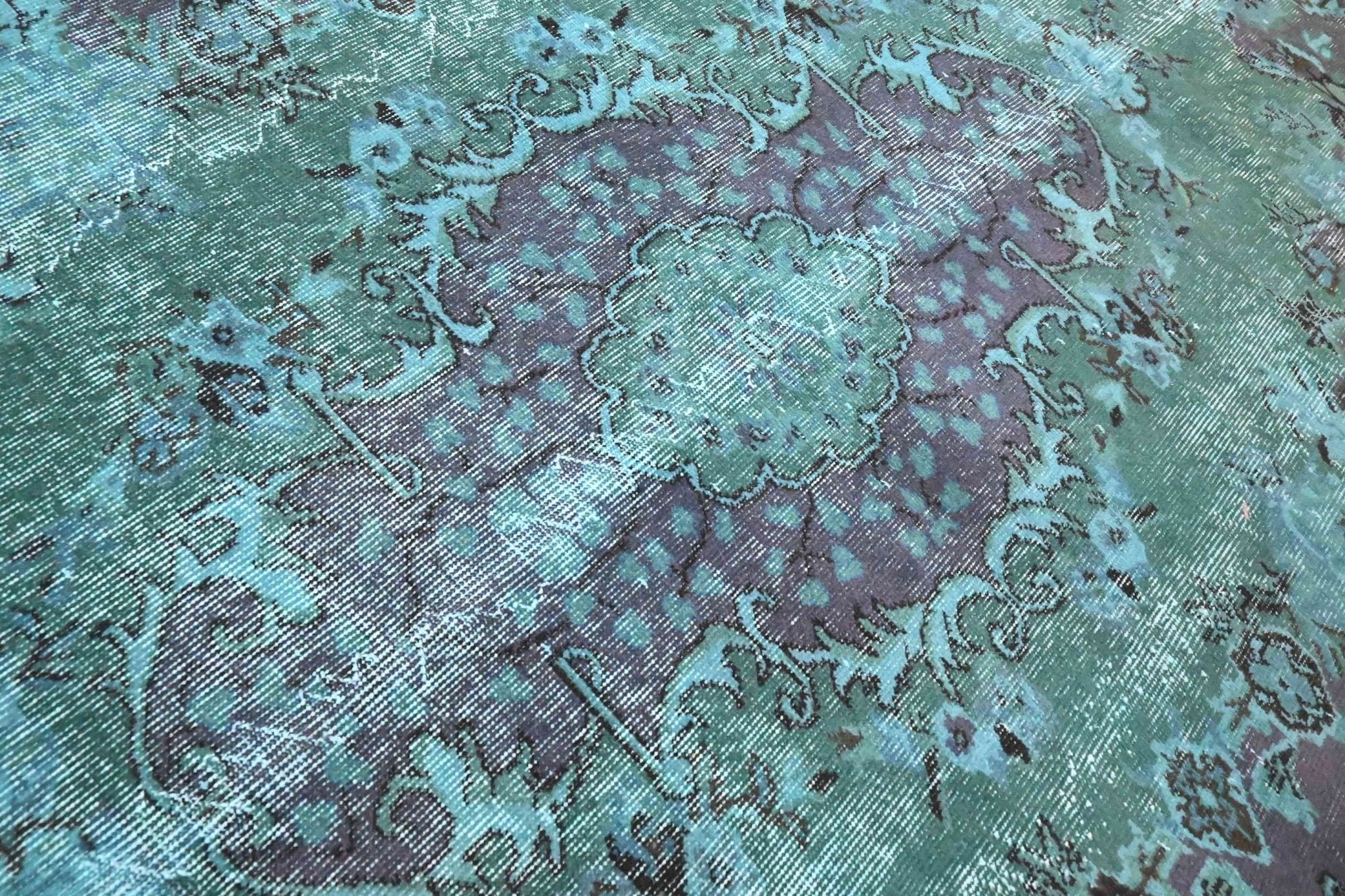 Turquoise vintage vloerkleed - F554 - Lavinta