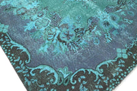 Turquoise vintage vloerkleed - F554 - Lavinta