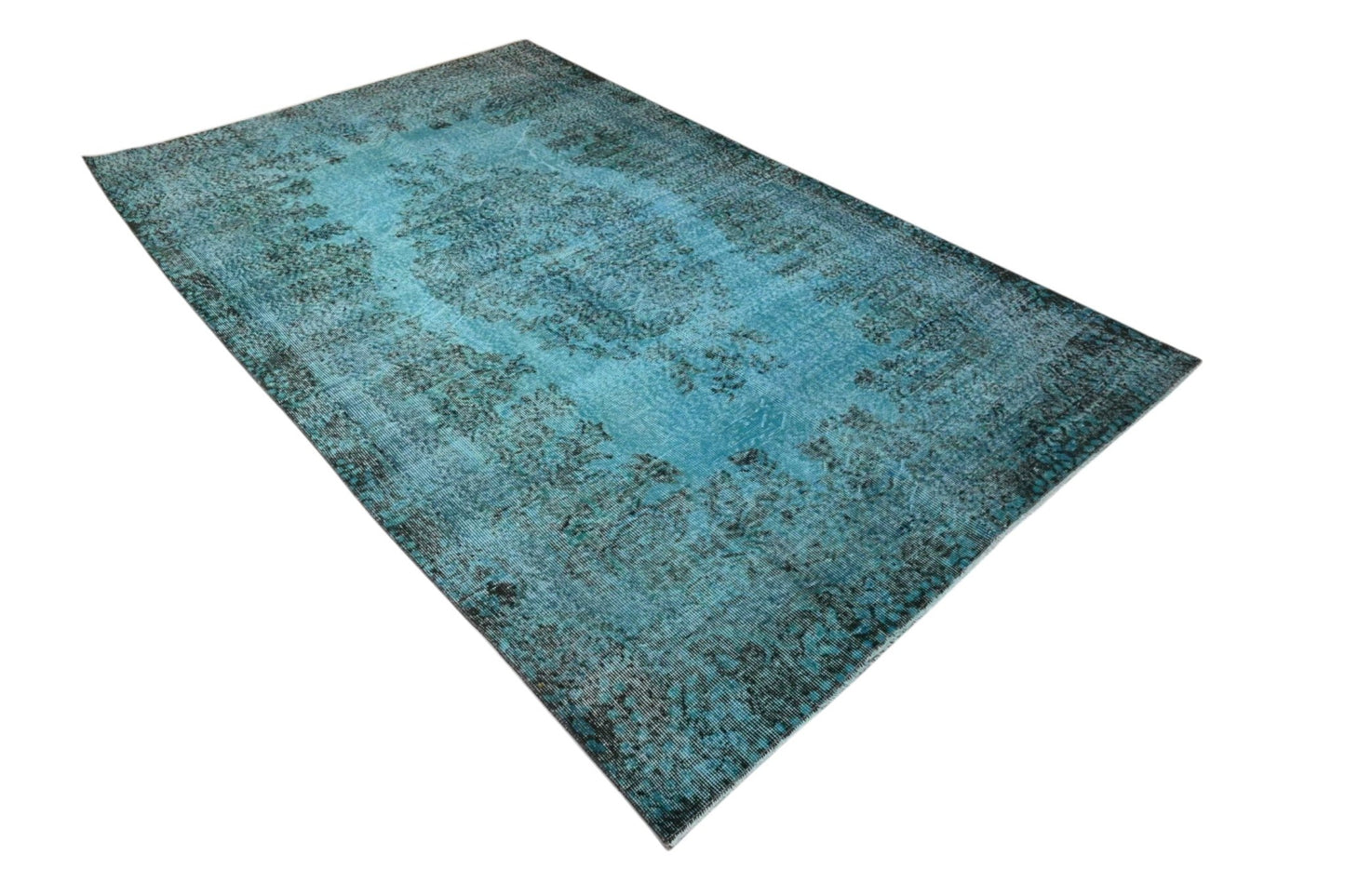 Turquoise vintage vloerkleed - F566 - Lavinta