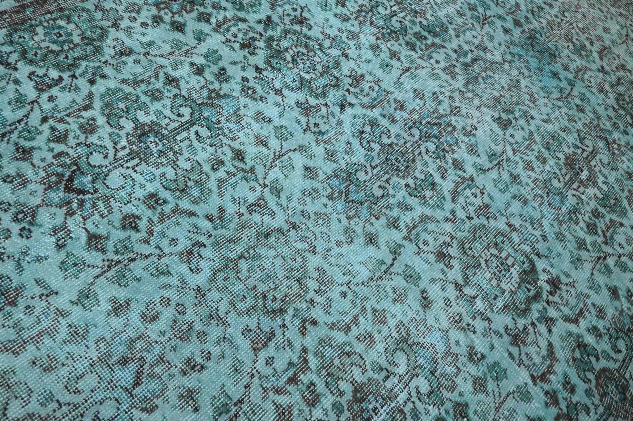 Turquoise vintage vloerkleed - F570 - Lavinta