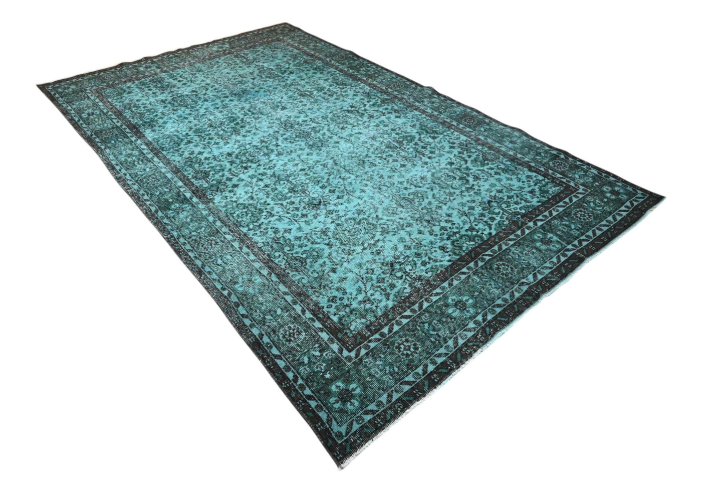 Turquoise vintage vloerkleed - F570 - Lavinta