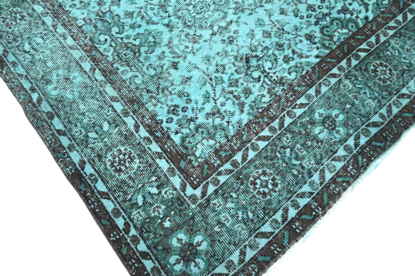 Turquoise vintage vloerkleed - F570 - Lavinta