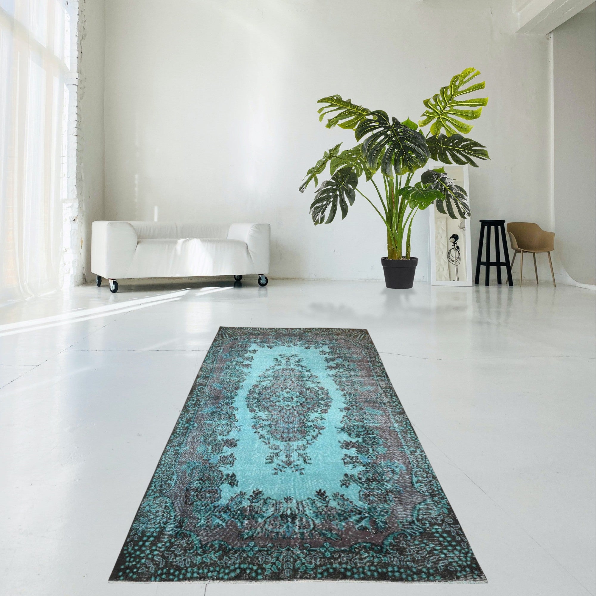 Turquoise Vintage Rug - F579