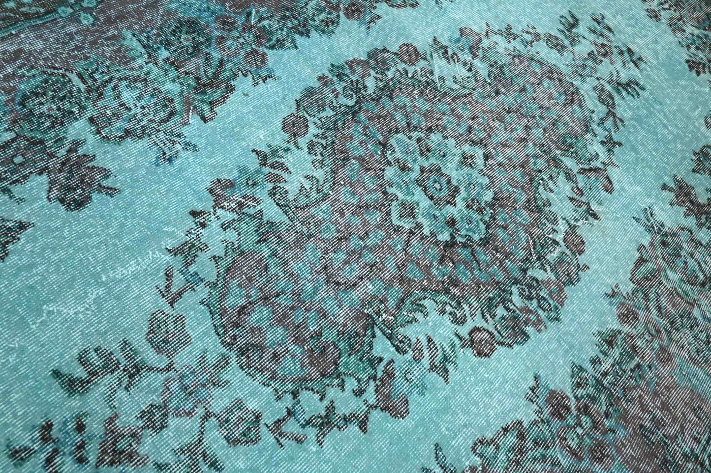 Turquoise vintage vloerkleed - F579 - Lavinta