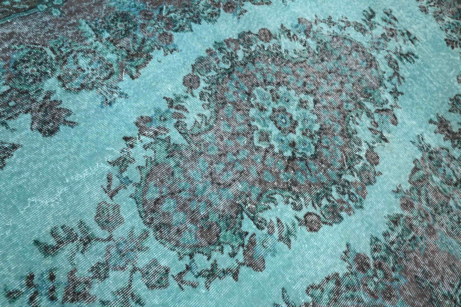 Turquoise vintage vloerkleed - F579 - Lavinta