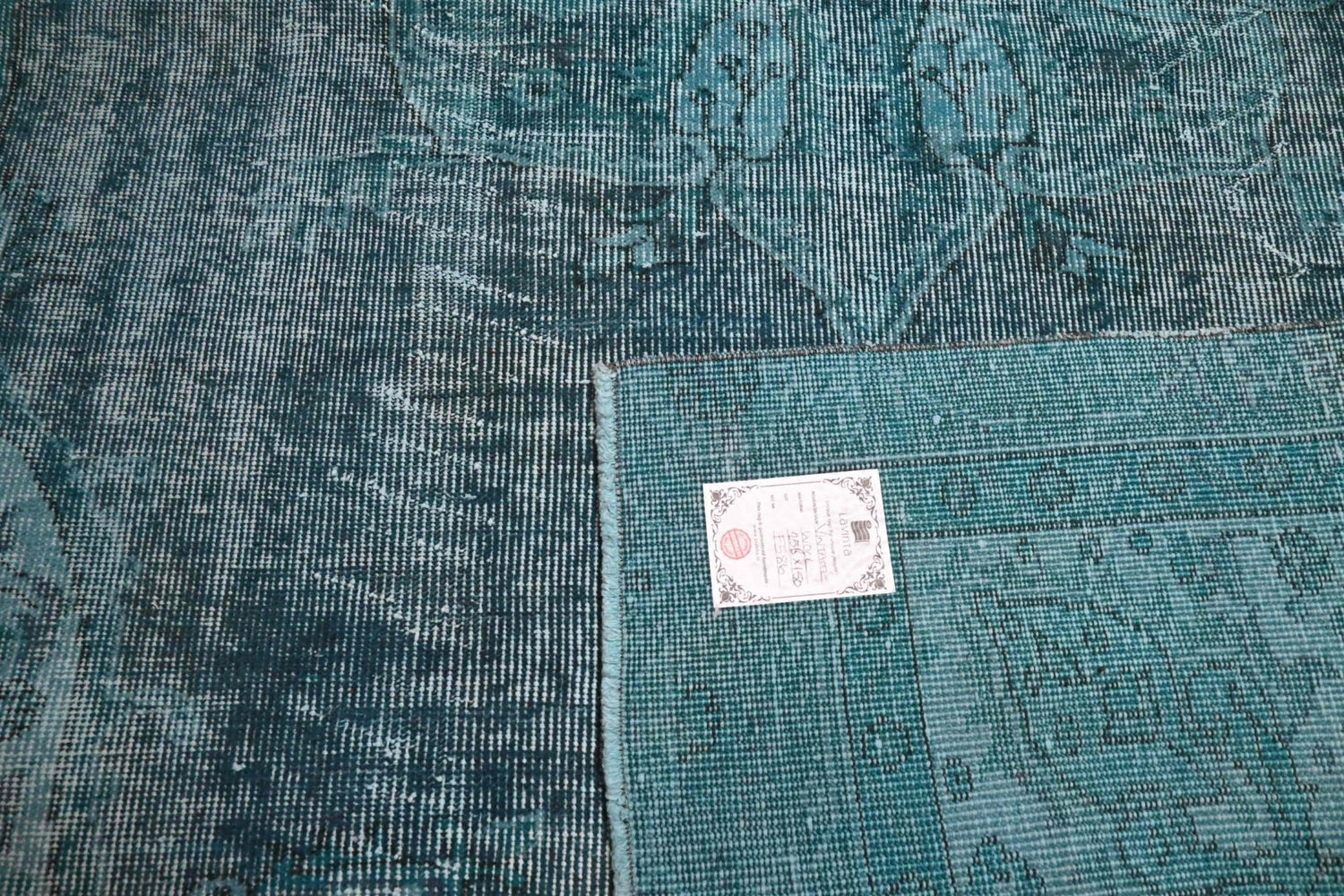 Turquoise vintage vloerkleed - F586 - Lavinta