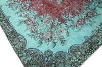 Turquoise vintage vloerkleed - F589 - Lavinta