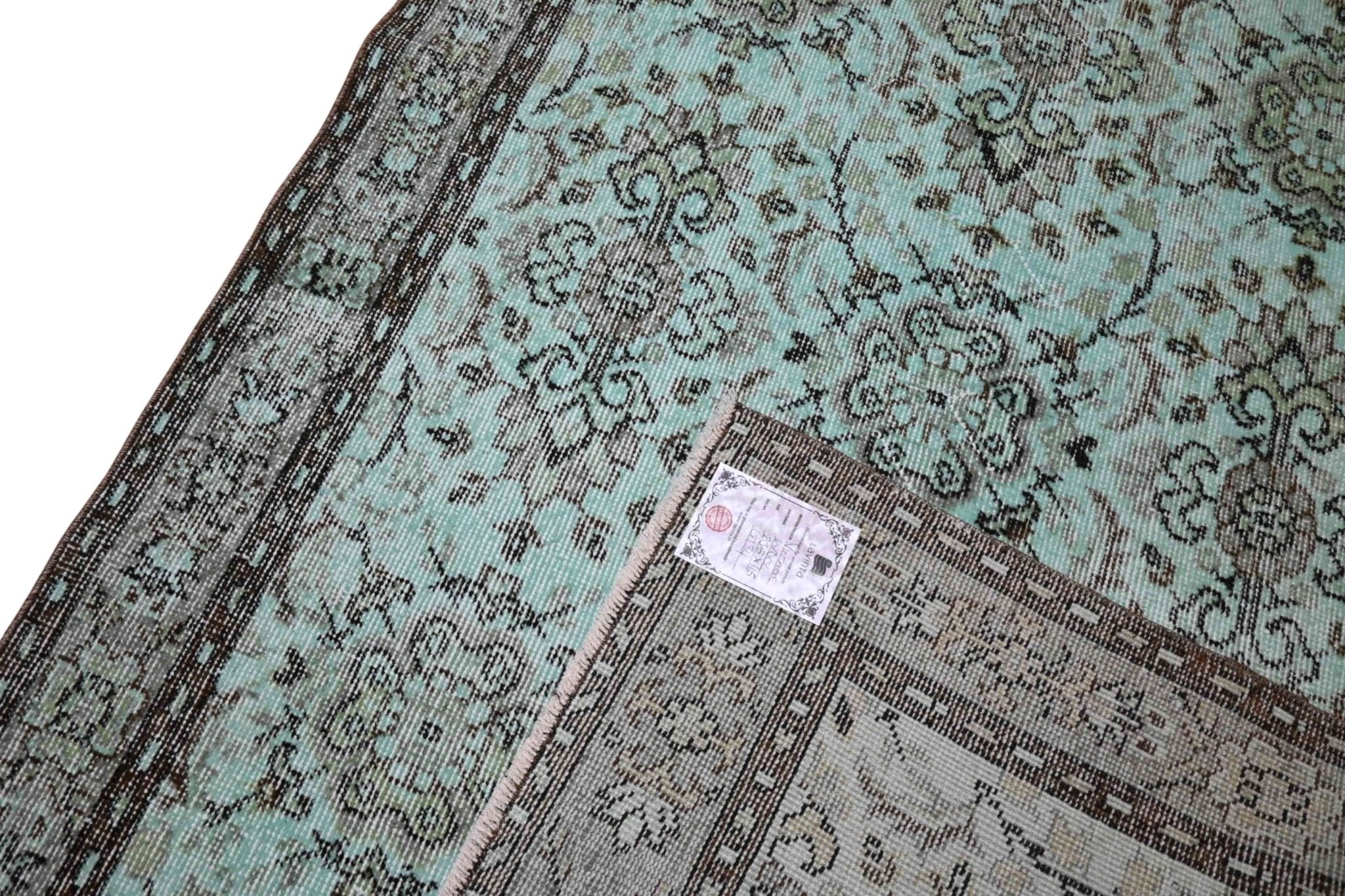 Turquoise vintage vloerkleed - G134 - Lavinta