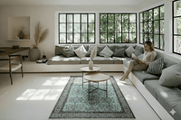 Turquoise vintage vloerkleed - G134 - Lavinta