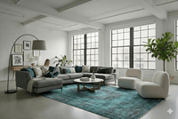 Turquoise vintage vloerkleed - G183 - Lavinta