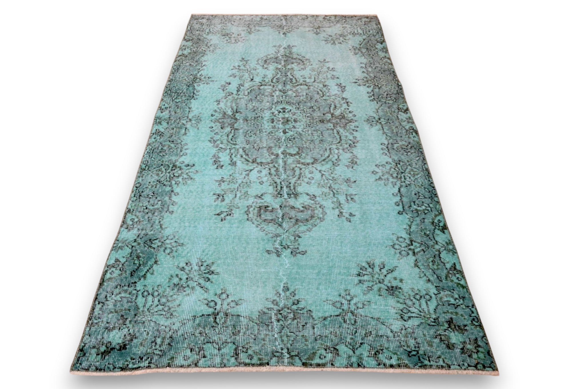 Usha | Turquoise vintage vloerkleed - Lavinta
