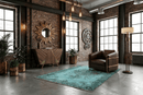 Usha | Turquoise vintage vloerkleed - Lavinta