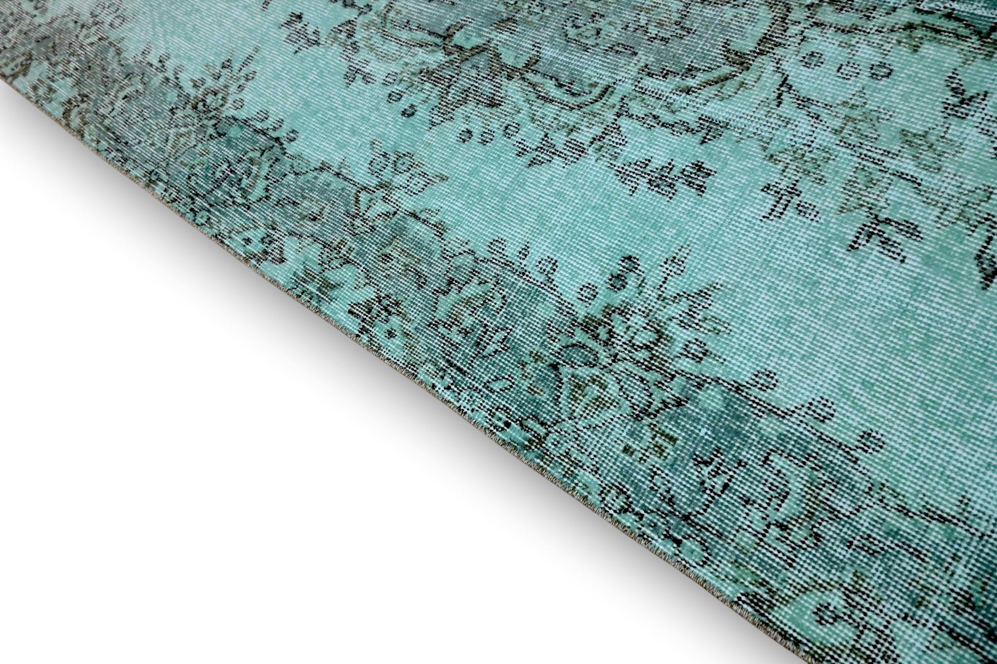 Usha | Turquoise vintage vloerkleed - Lavinta
