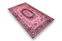 Speels roze vintage vloerkleed detail - G427