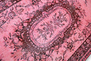 Speels roze vintage vloerkleed handgeknoopt - G427