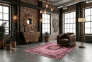Speels roze vintage vloerkleed patroon - G427