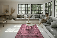 Speels roze vintage vloerkleed - G427
