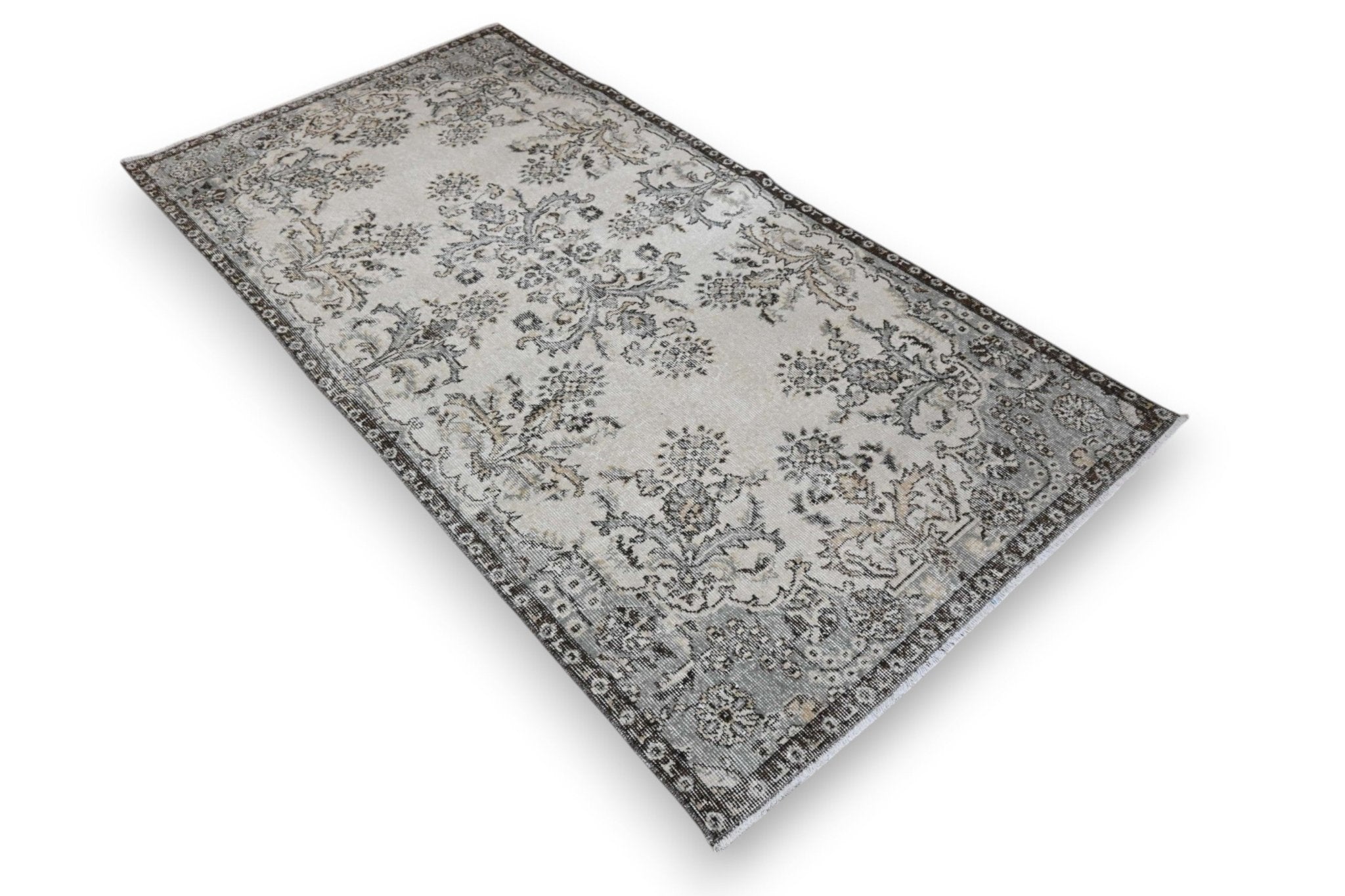 Stijlvol crème vintage vloerkleed hoek - G387