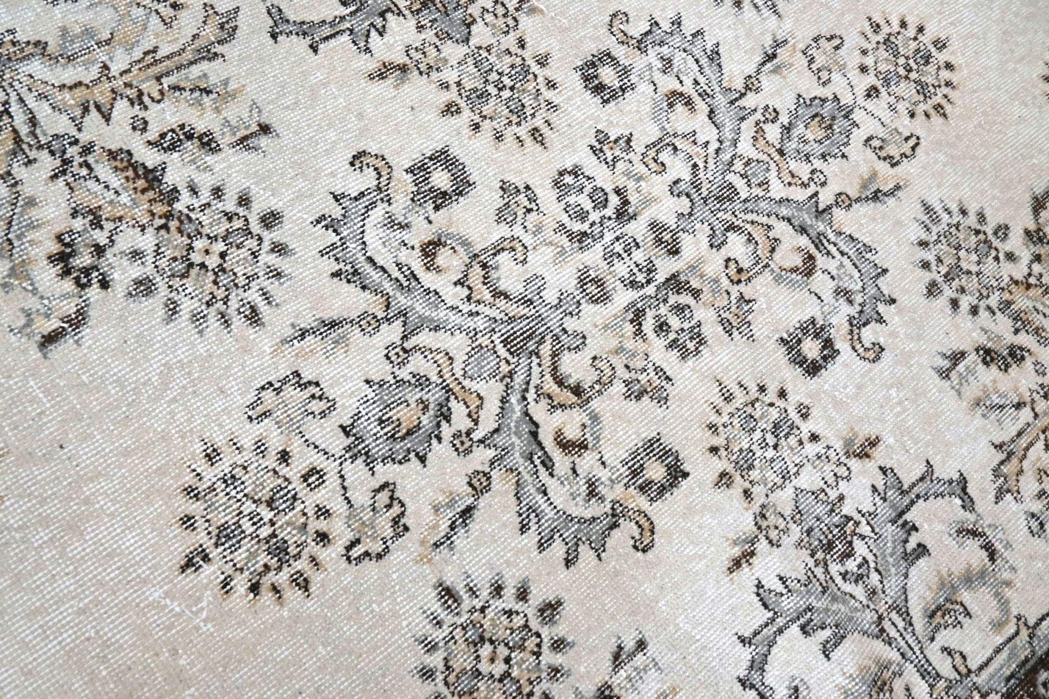 Stijlvol crème vintage vloerkleed handgemaakt - G387