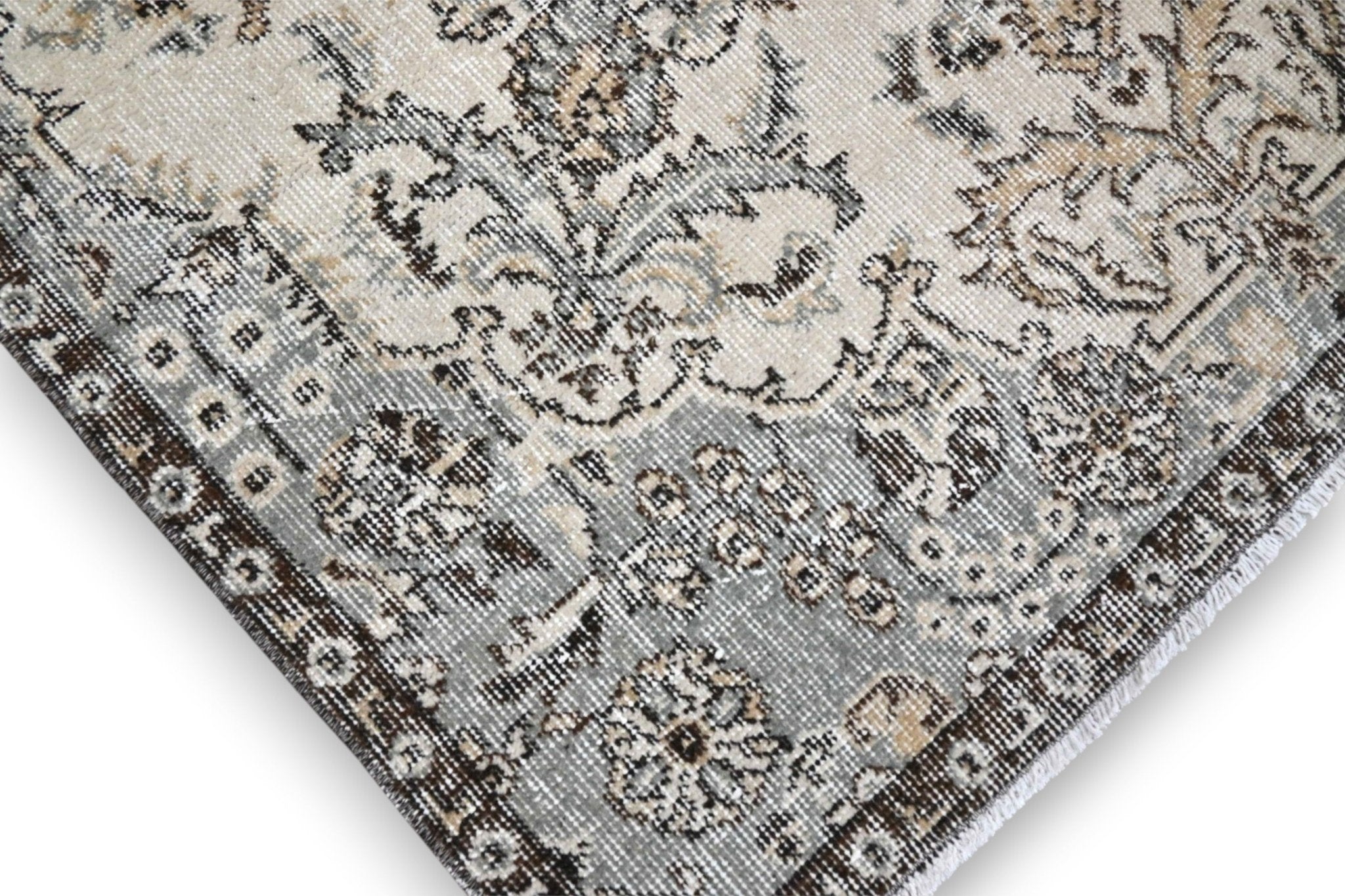 Stijlvol crème vintage vloerkleed close-up - G387