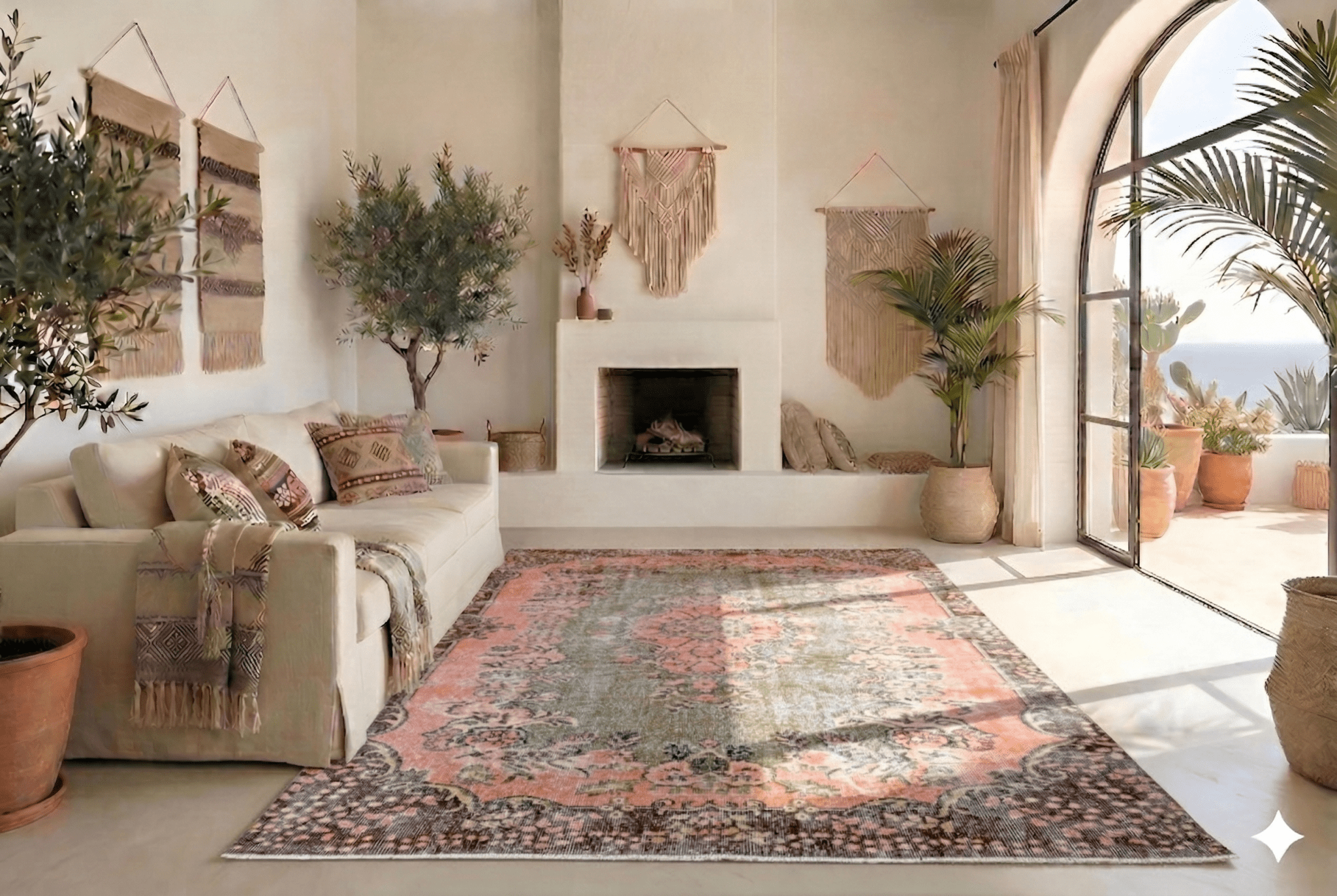 Pink Vintage Rug - F690