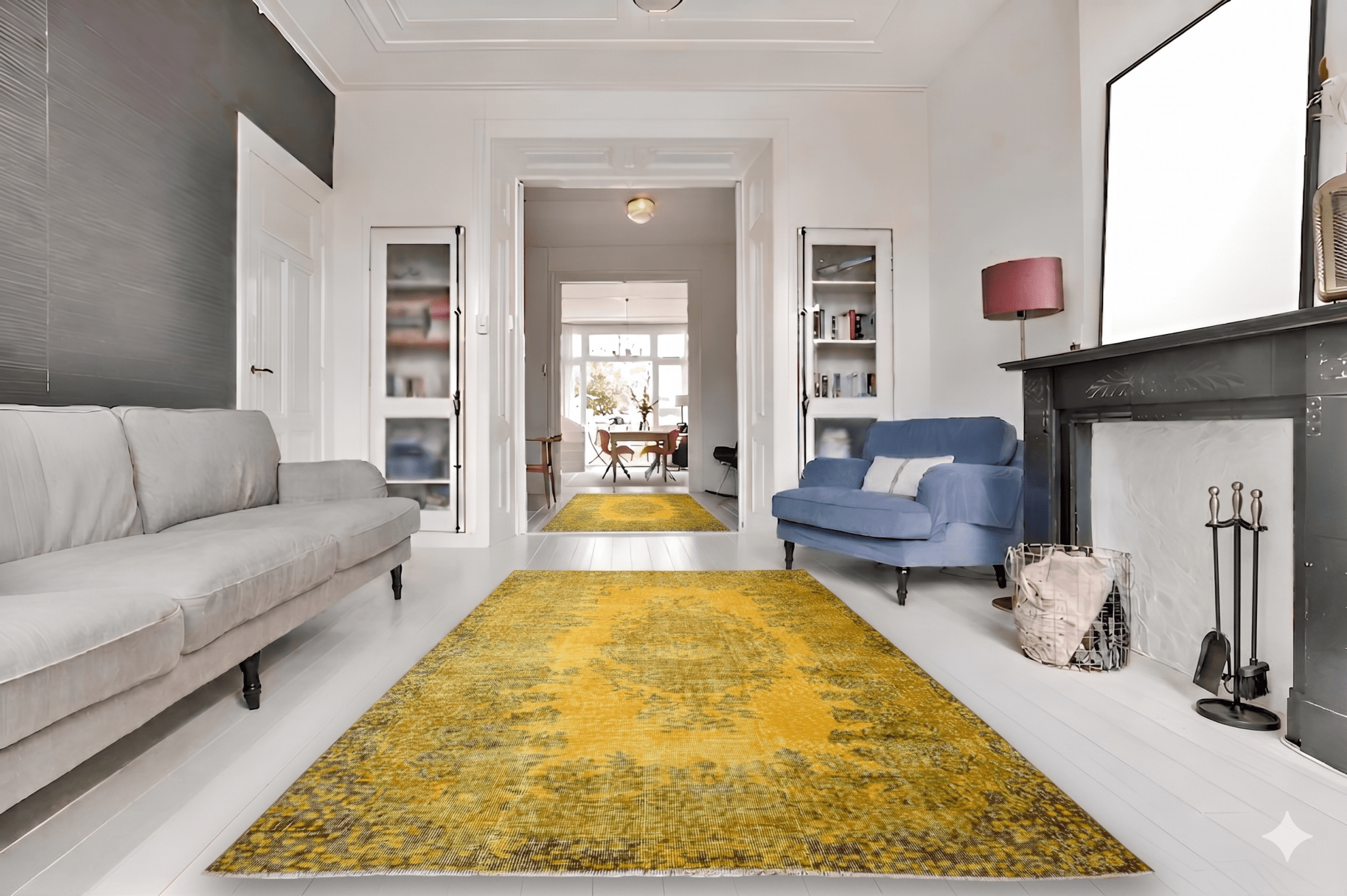 Zomers goud vintage vloerkleed - G525 - Lavinta