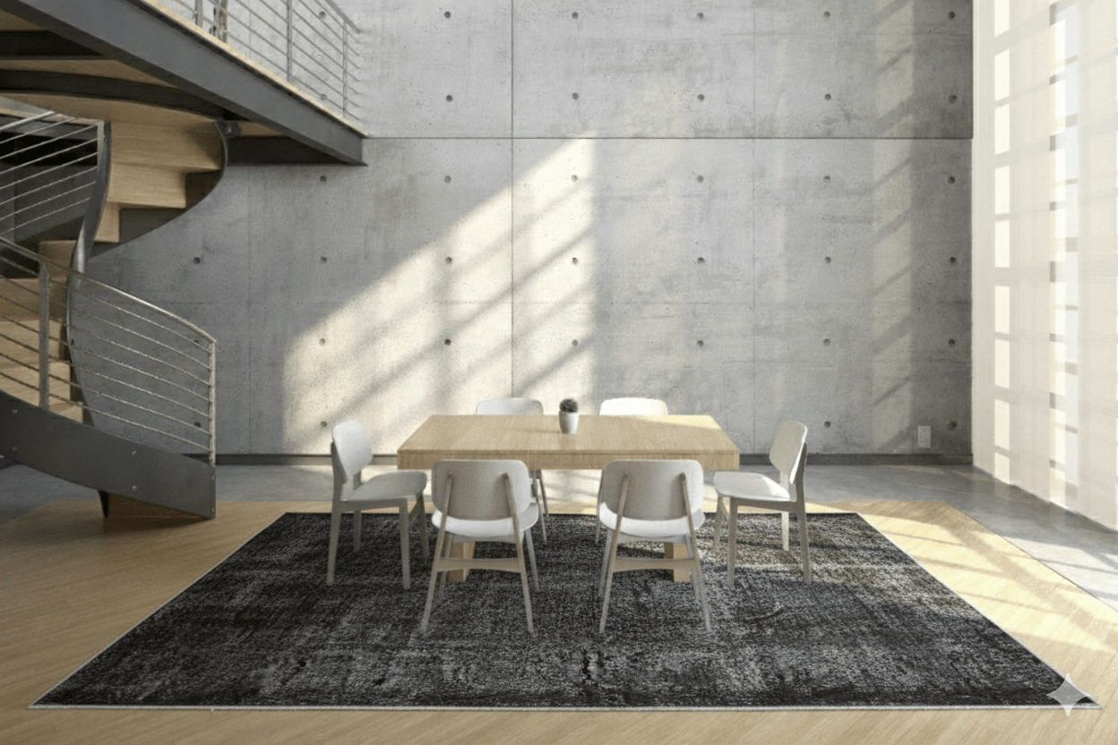 Zwart vintage vloerkleed - E188